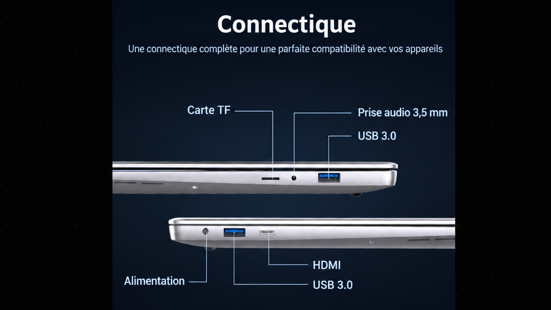 PC Portable Windows 11 – Intel Atom X7, 12 Go RAM & Jusqu’à 1 To SSD