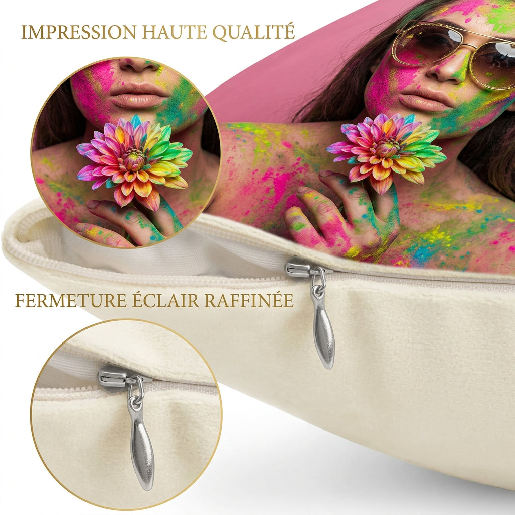 Coussin Personnalisé avec Photo ou Texte – Housse de Coussin Décorative Personnalisable, Cadeau pour Couple, Grands-Parents ou Animaux