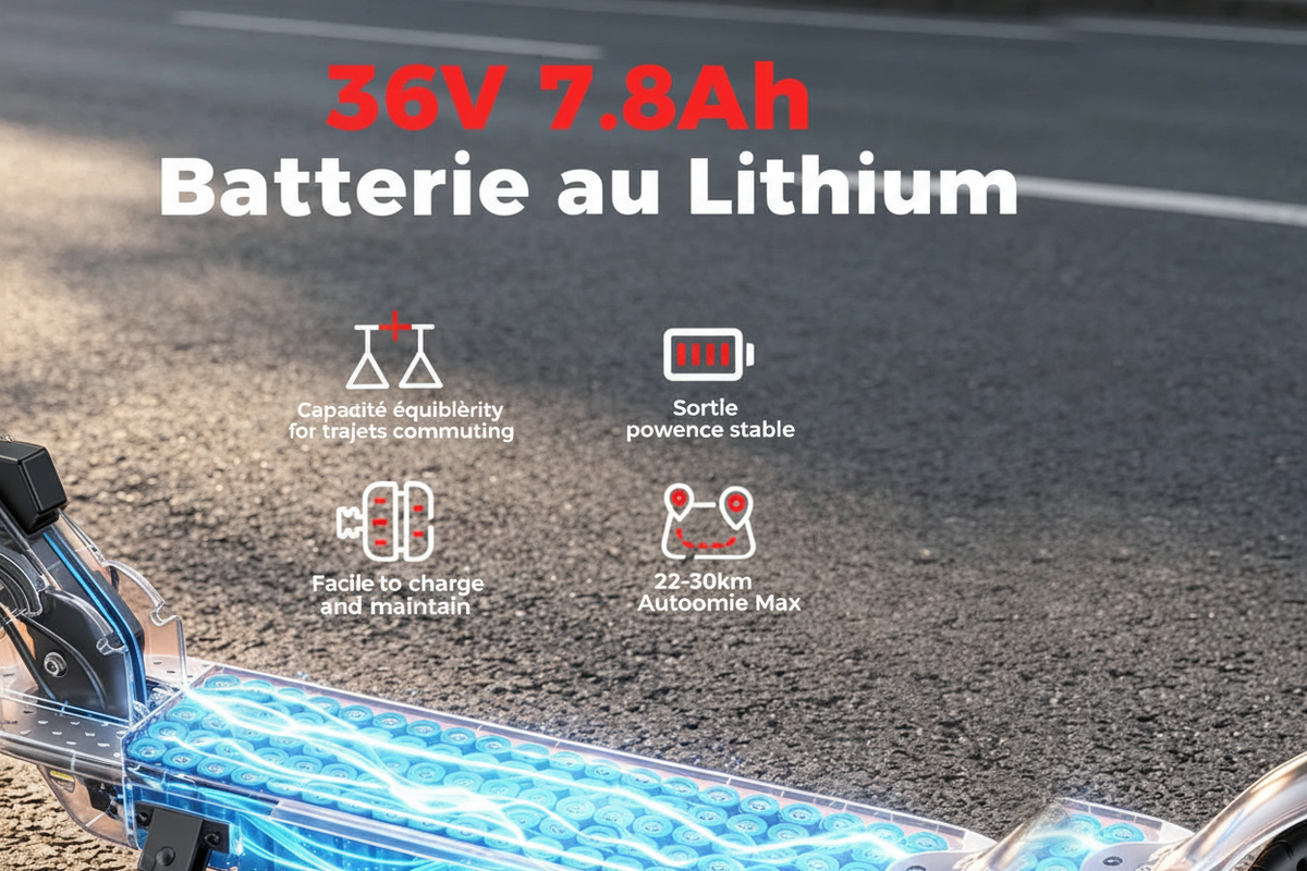 Trottinette électrique W3C 8,5” – 500 W, 36 V 7,8 Ah, autonomie 22–30 km, 35 km/h, avec application
