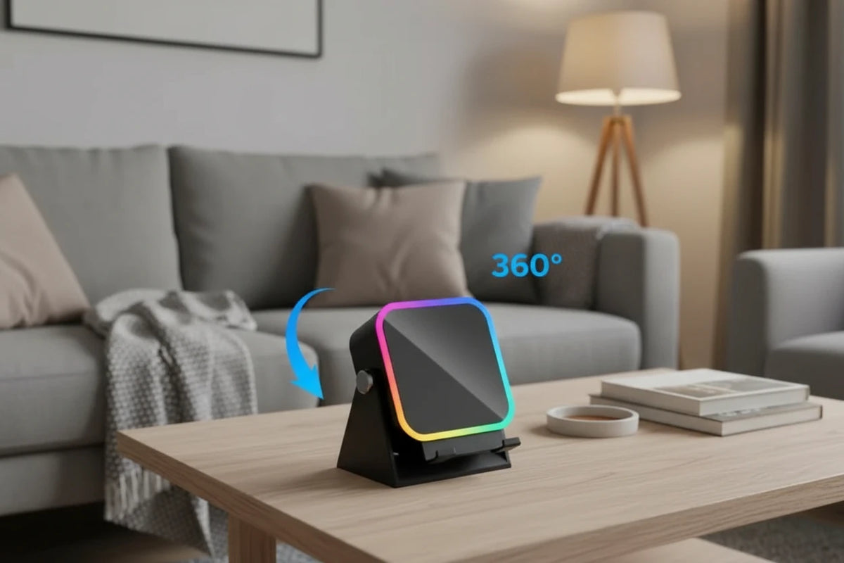 Enceinte Bluetooth Multifonctionnelle avec Support Smartphone & Lumière RGB