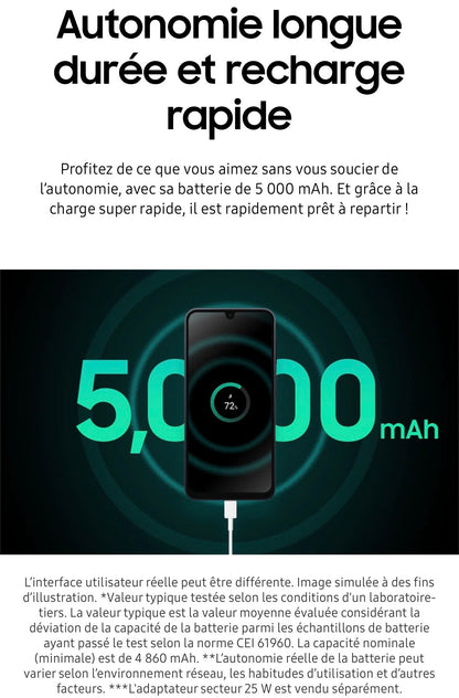 Samsung Galaxy A16 4G – 128 Go, Écran Super AMOLED & Appareil Photo 50 MP