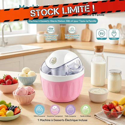 Machine à desserts glacés – Sorbetière et machine à glace avec couvercle transparent