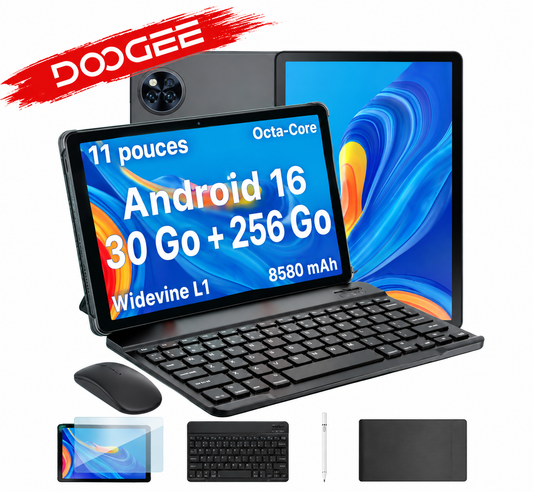 Tablette Doogee U11 Pro 11″ – Android 16, 30 Go RAM, 256 Go, 90 Hz, batterie 8 580 mAh