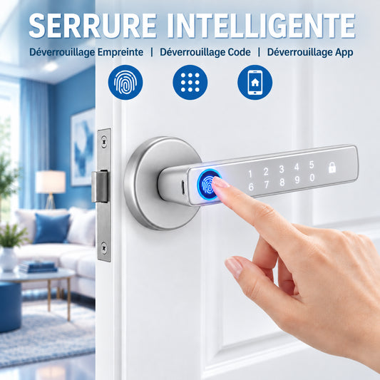 Serrure Intelligente M5 Tuya – Empreinte Digitale, Code & Carte IC