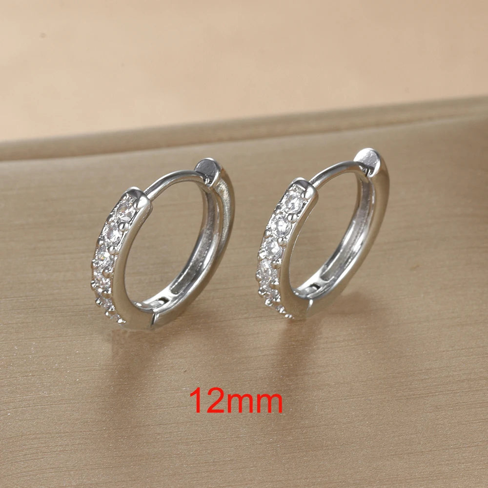 Lot de 2 Petites Créoles en Acier Inoxydable – Boucles d’Oreilles Huggie