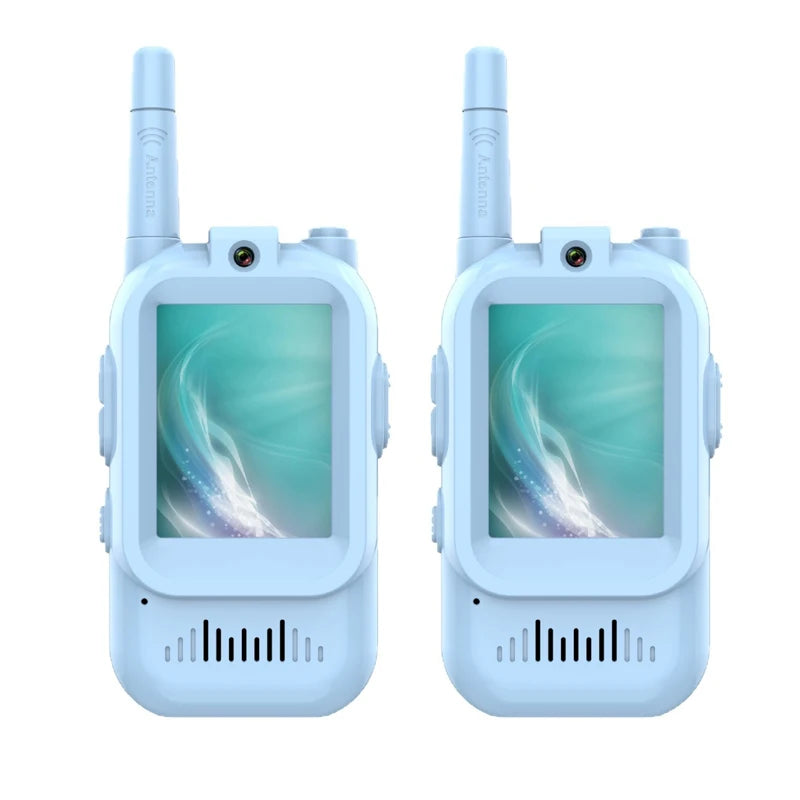Talkies-walkies pour enfants rechargeables avec fonction vocale, écran HD de 2 pouces, appels HD en un clic et interphone — cadeau d’anniversaire ou de Noël pour garçon ou fille.