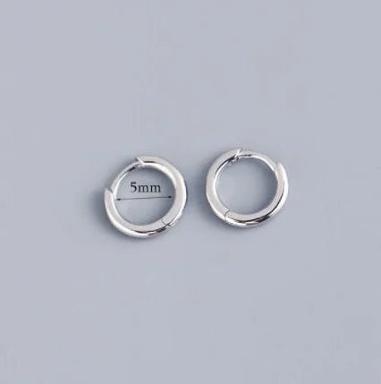 Lot de 2 Petites Créoles en Acier Inoxydable – Boucles d’Oreilles Huggie