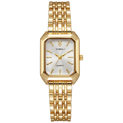 Montre Femme Élégante à Quartz – Bracelet en Acier Inoxydable Doré