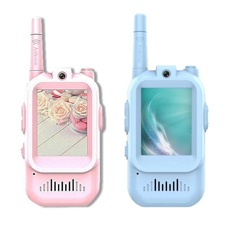 Talkies-walkies pour enfants rechargeables avec fonction vocale, écran HD de 2 pouces, appels HD en un clic et interphone — cadeau d’anniversaire ou de Noël pour garçon ou fille.