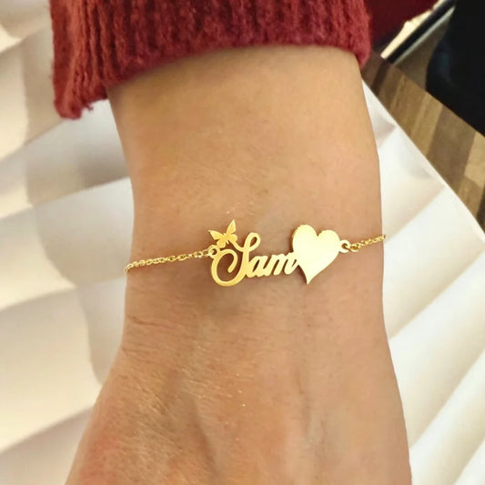 Bracelet Personnalisable Papillon avec Prénom – Femme & Enfant