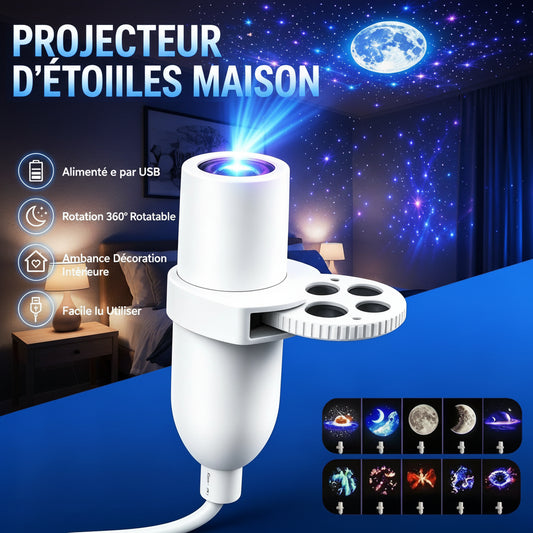 Mini Projecteur Galaxy Étoiles USB – Lumière d’Ambiance