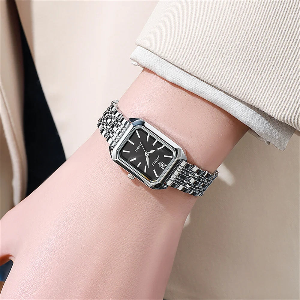 Montre Femme Élégante à Quartz – Bracelet en Acier Inoxydable Doré