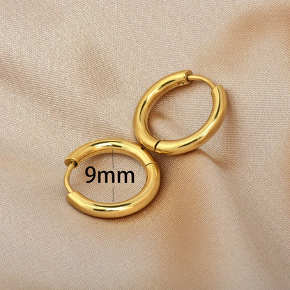 Lot de 2 Petites Créoles en Acier Inoxydable – Boucles d’Oreilles Huggie
