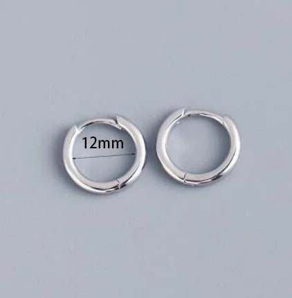 Lot de 2 Petites Créoles en Acier Inoxydable – Boucles d’Oreilles Huggie
