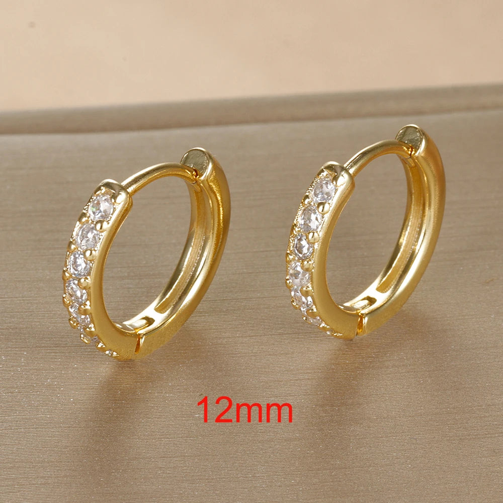 Lot de 2 Petites Créoles en Acier Inoxydable – Boucles d’Oreilles Huggie