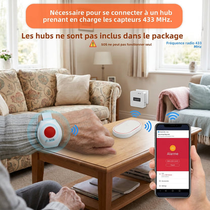 Bracelet d’alarme SOS pour personnes âgées