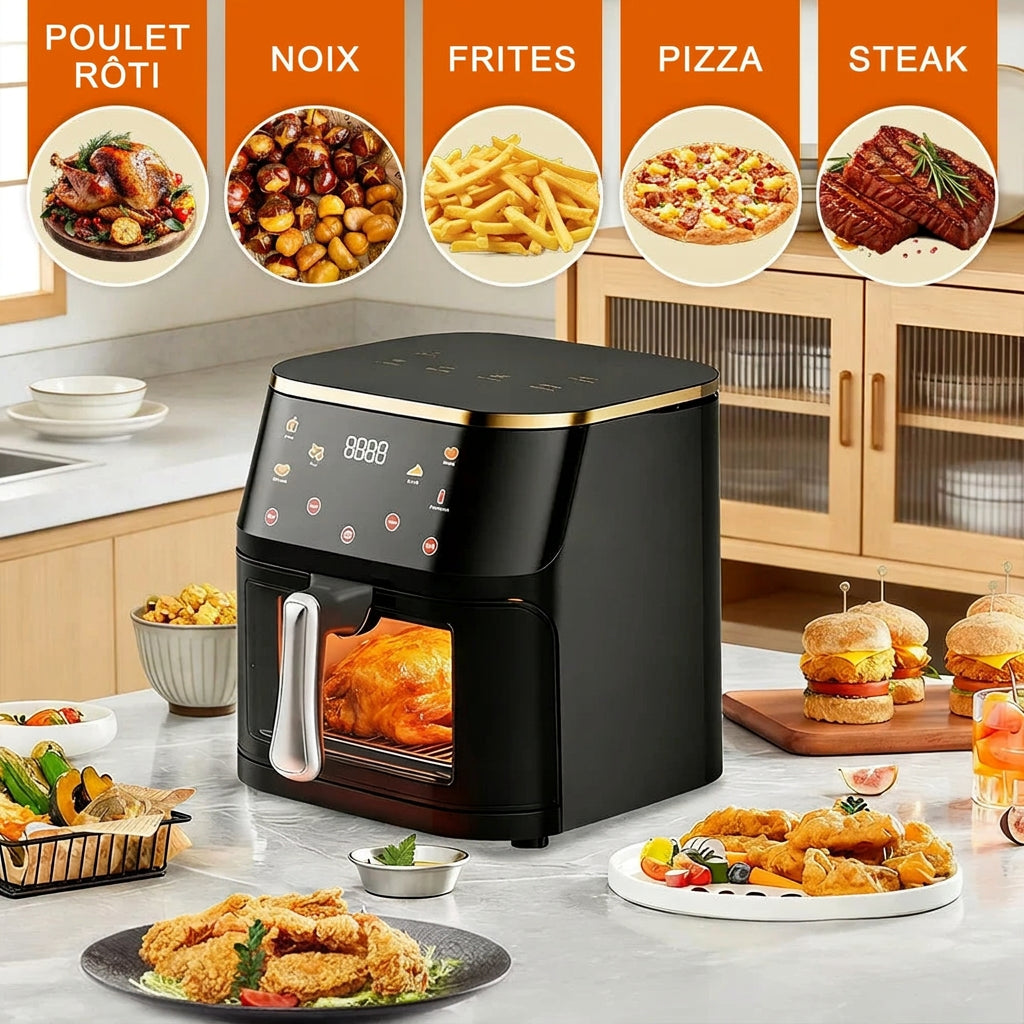 Air Fryer 12 L Multifonction – Frites, Pizza, Poulet, Tartes & Dessert