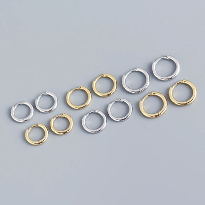 Lot de 2 Petites Créoles en Acier Inoxydable – Boucles d’Oreilles Huggie