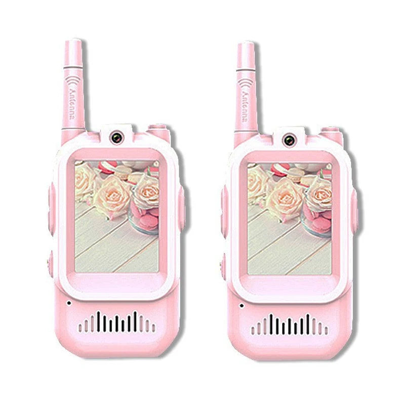 Talkies-walkies pour enfants rechargeables avec fonction vocale, écran HD de 2 pouces, appels HD en un clic et interphone — cadeau d’anniversaire ou de Noël pour garçon ou fille.