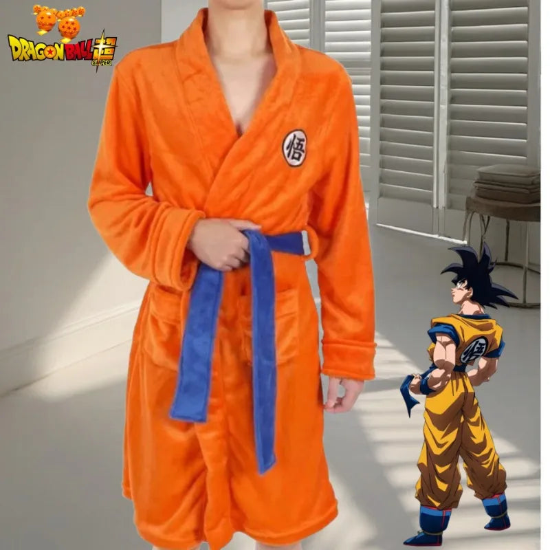Peignoir Dragon Ball Goku – Motif Anime Cartoon, Doux et Confortable, Tenue Cosplay pour Maison et Détente