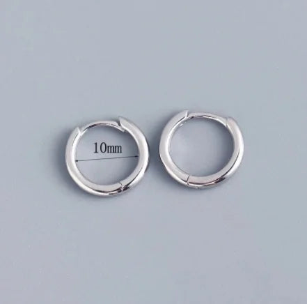 Lot de 2 Petites Créoles en Acier Inoxydable – Boucles d’Oreilles Huggie