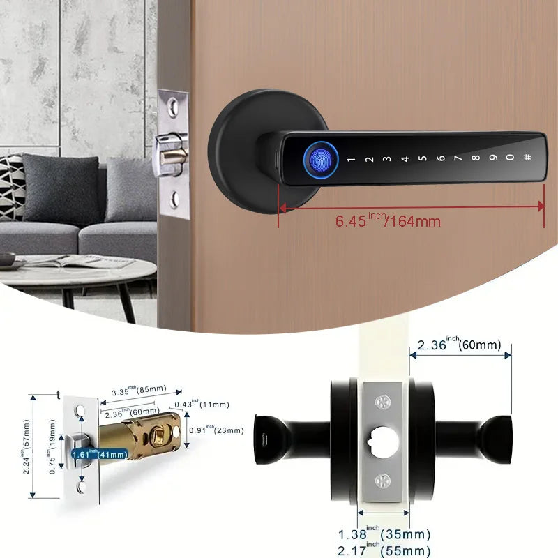 Serrure Intelligente M5 Tuya – Empreinte Digitale, Code & Carte IC