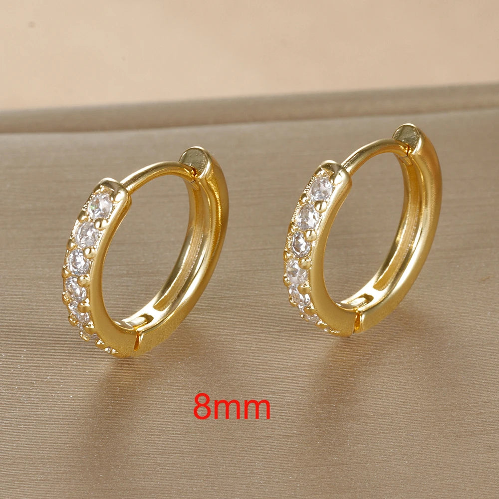 Lot de 2 Petites Créoles en Acier Inoxydable – Boucles d’Oreilles Huggie