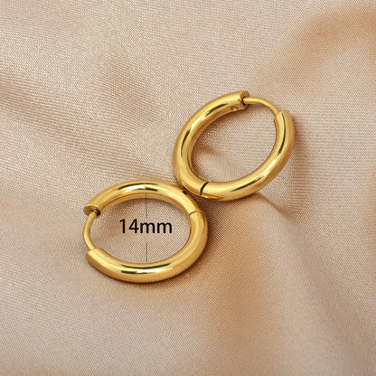 Lot de 2 Petites Créoles en Acier Inoxydable – Boucles d’Oreilles Huggie