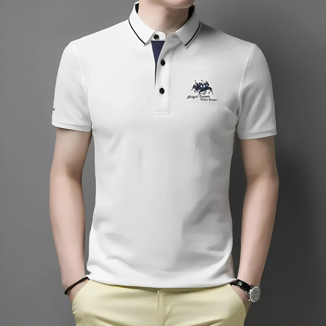 Polo Homme Personnalisable à Manches Courtes – Style Décontracté