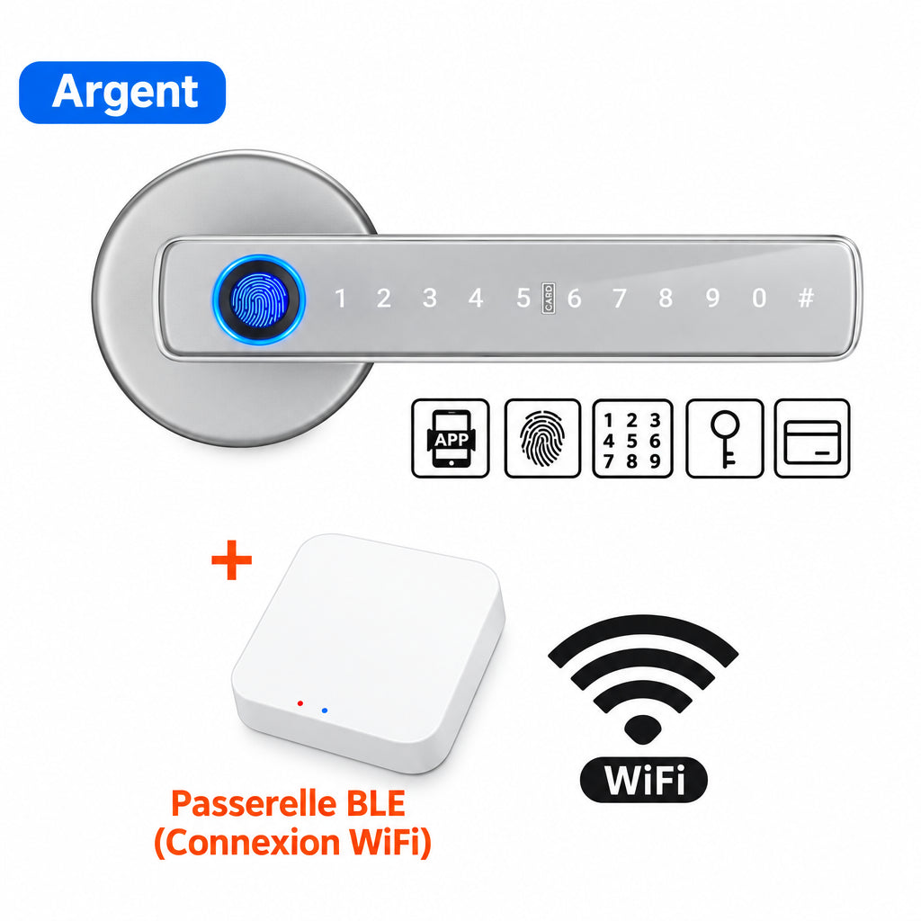 Serrure Intelligente M5 Tuya – Empreinte Digitale, Code & Carte IC