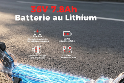 Trottinette électrique W3C 8,5” – 500 W, 36 V 7,8 Ah, autonomie 22–30 km, 35 km/h, avec application